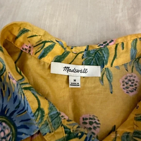 Madewell Ruffle-Sleeve Button-Down Shirt in Painted Blooms - Picture 6 of 8